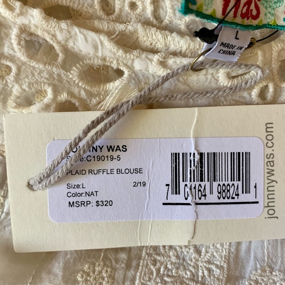 Johnny Was plaid ruffle blouse - Picture 4 of 11